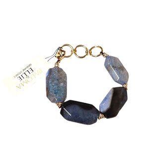 Paloma & Ellie Genuine Stone Designer Bridge Blue Agate Bracelet NWT